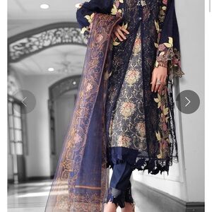 Elegant Floral Embroidered Suit